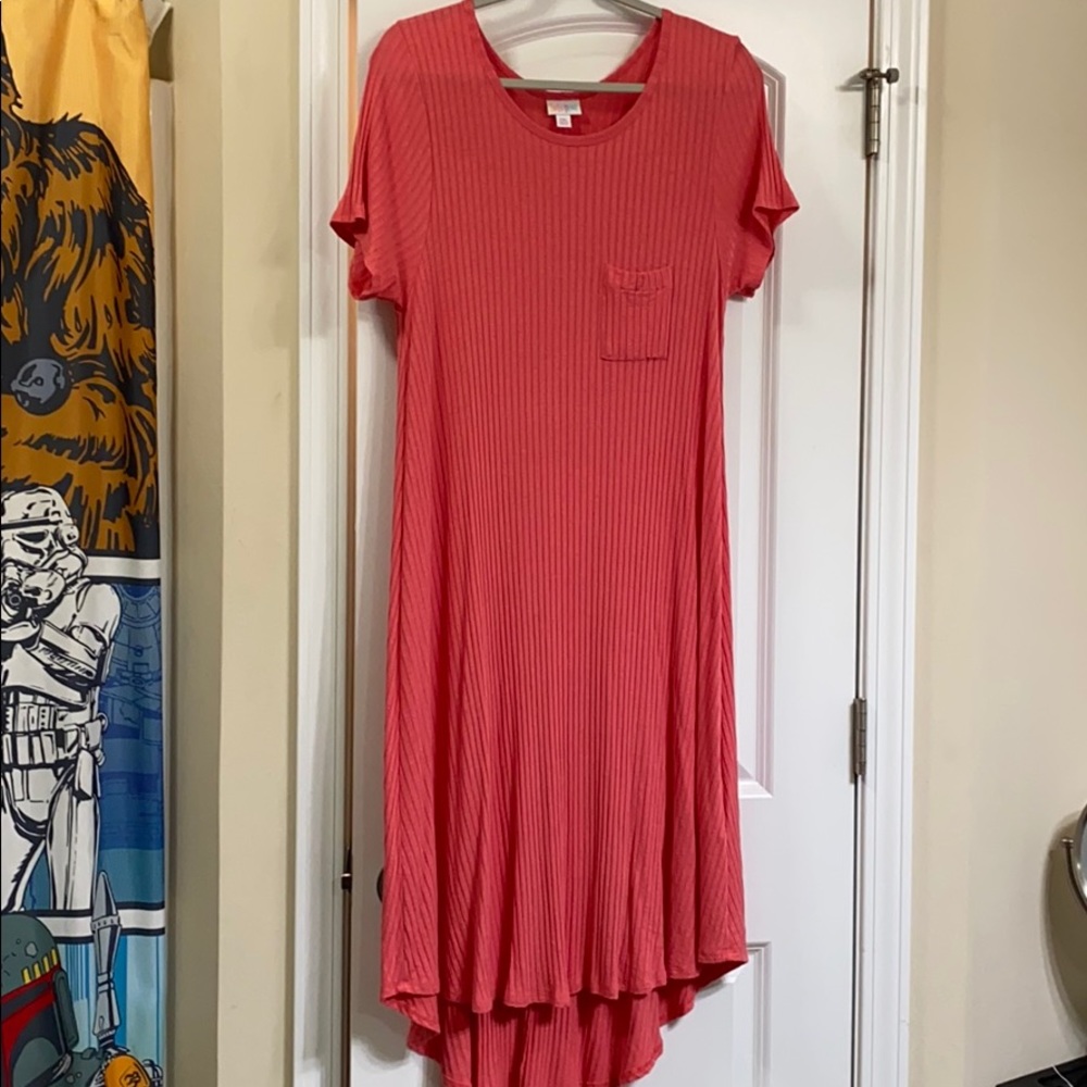 Coral Lularoe Carly hi lo dress